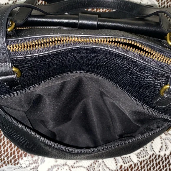 Fossil Kinley Cowhide Black Pebbled Leather Shopper Bag - Picture 12 of 16